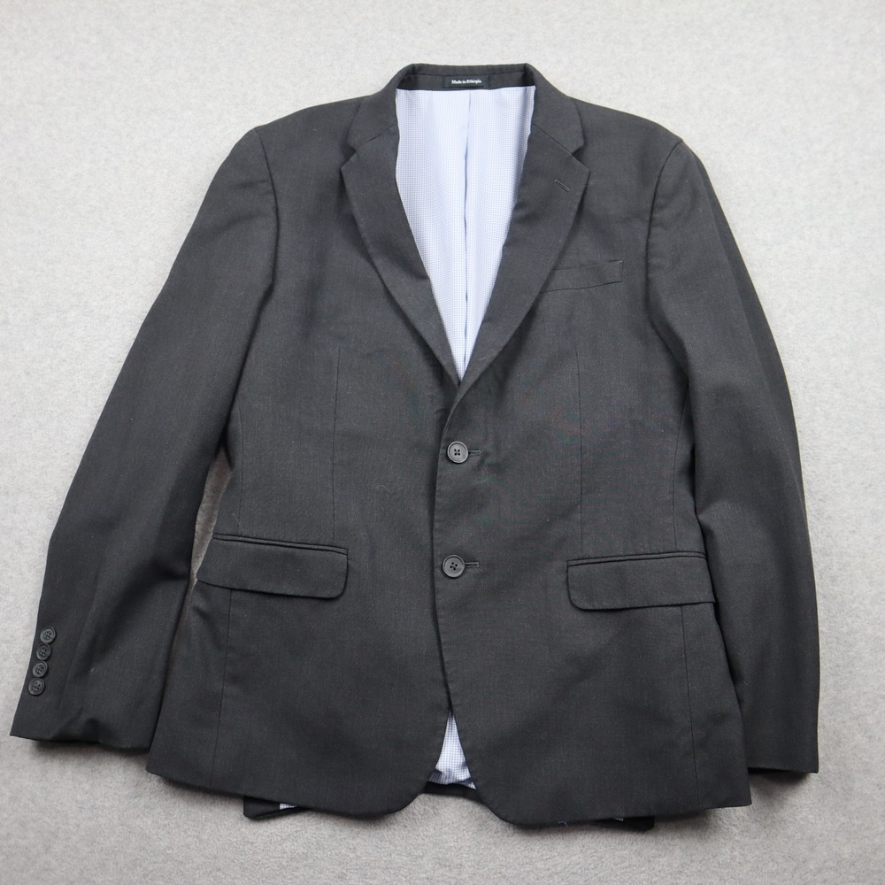 Egara Blazer Mens 40 Short Skinny Fit Stretch Charcoal Two Button Lined Jacket